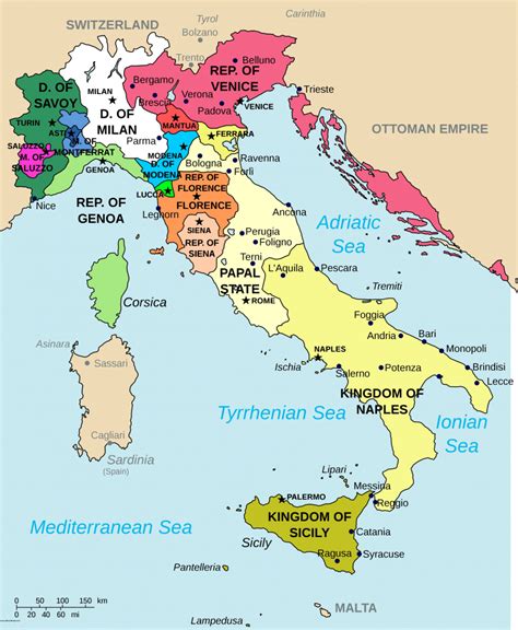Map of Italy with Regions